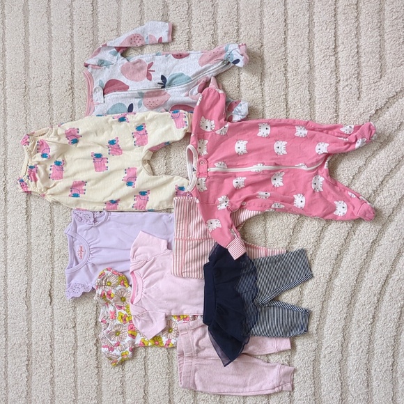 Lot Bundle of Carter's, Cat & Jack, Gerber Brand Baby Girl Clothing - Picture 1 of 11